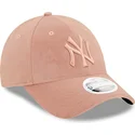 mutzen-gebogen-rosa-verstellbares-band-9forty-velour-der-new-york-yankees-mlb-von-new-era