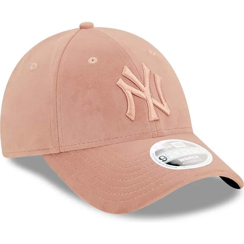 mutzen-gebogen-rosa-verstellbares-band-9forty-velour-der-new-york-yankees-mlb-von-new-era