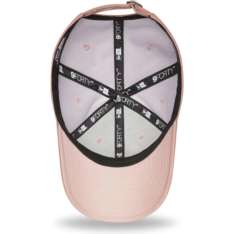 9forty-new-york-yankees-mlb-damen-verstellbare-rosa-velourskappe-mit-rosa-logo-von-new-era