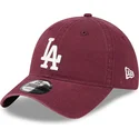mutzen-gebogen-rot-verstellbares-band-granate-9twenty-league-essential-der-los-angeles-dodgers-mlb-von-new-era