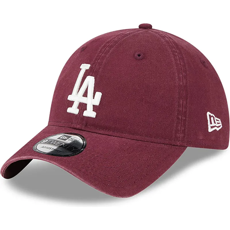 verstellbare-9twenty-league-essential-kappe-in-burgunderrot-der-los-angeles-dodgers-mlb-von-new-era