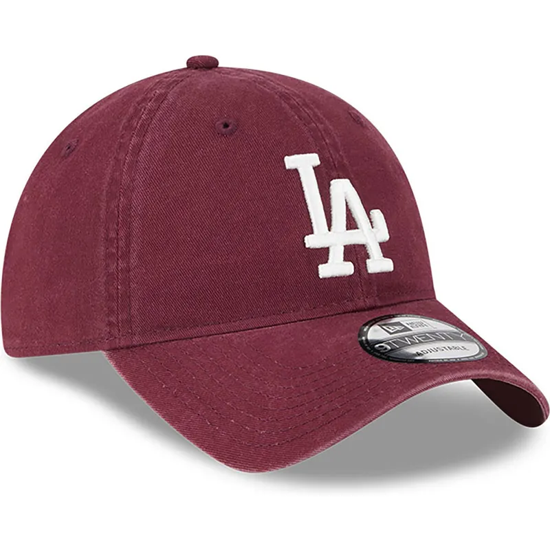 verstellbare-9twenty-league-essential-kappe-in-burgunderrot-der-los-angeles-dodgers-mlb-von-new-era