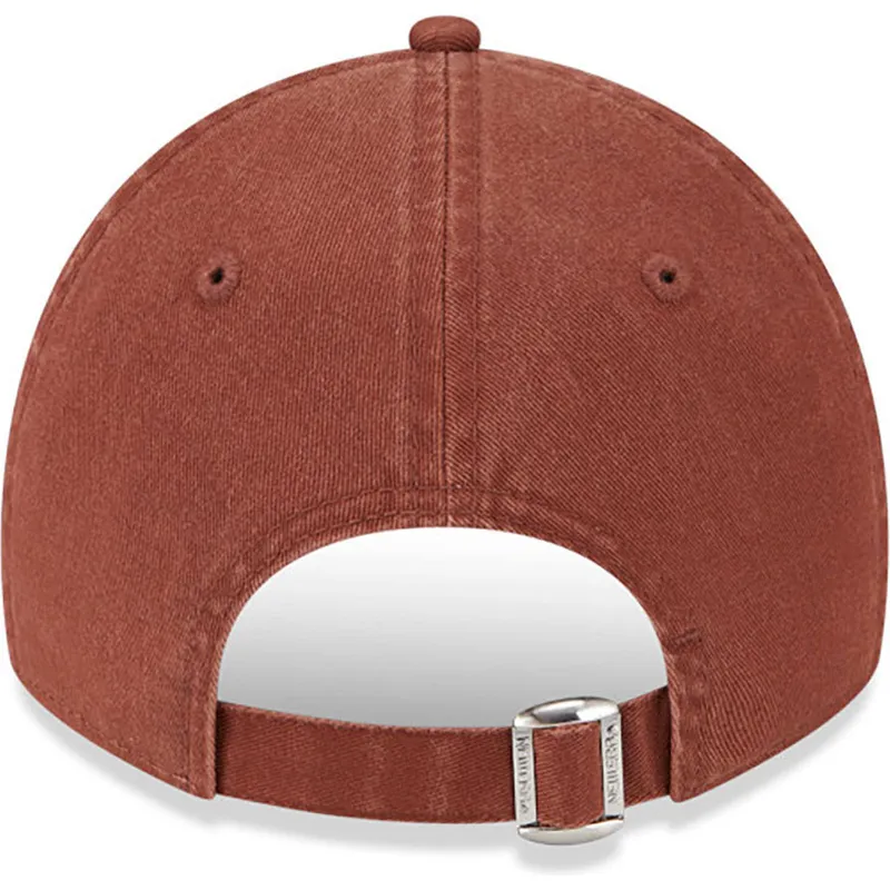 mutzen-gebogen-braun-verstellbares-band-9twenty-league-essential-der-new-york-yankees-mlb-von-new-era