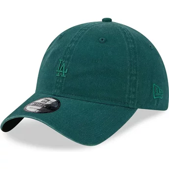 New Era Curved Brim Green Logo 9TWENTY Mini Logo Los Angeles Dodgers MLB Green Adjustable Cap