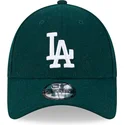 verstellbare-grune-curved-cap-9forty-essential-melton-wool-der-los-angeles-dodgers-mlb-von-new-era