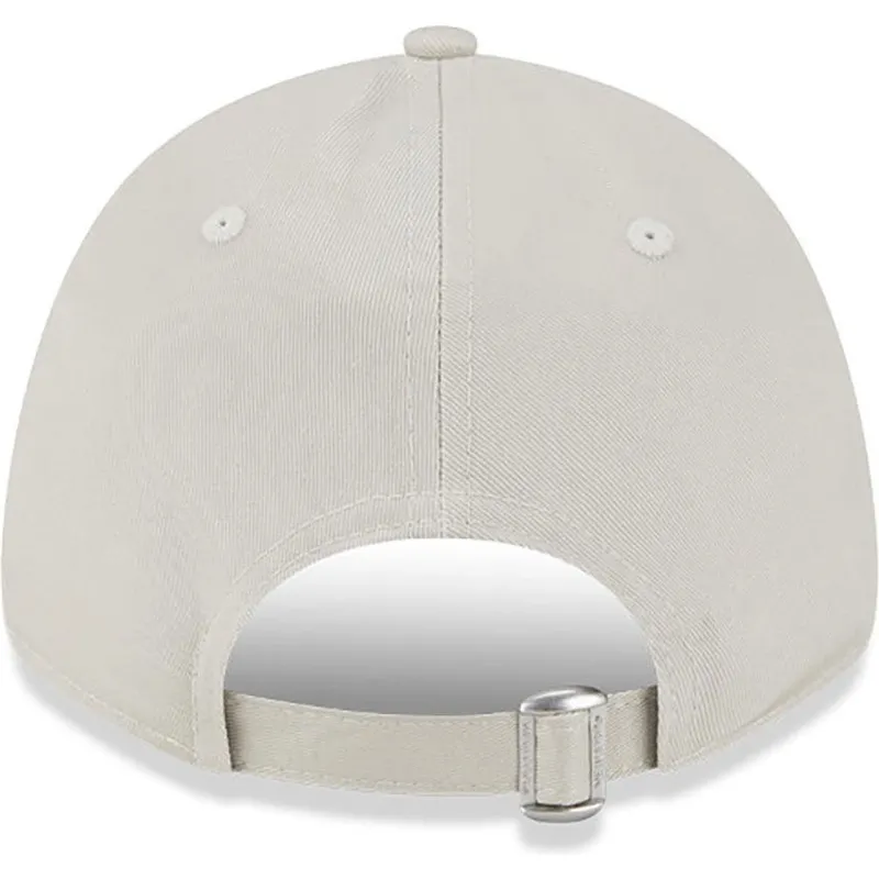 beige-gebogene-verstellbare-9forty-check-infill-kappe-von-new-york-yankees-mlb-von-new-era