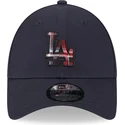 justerbar-marinbla-9forty-check-infill-keps-los-angeles-dodgers-mlb-fran-new-era