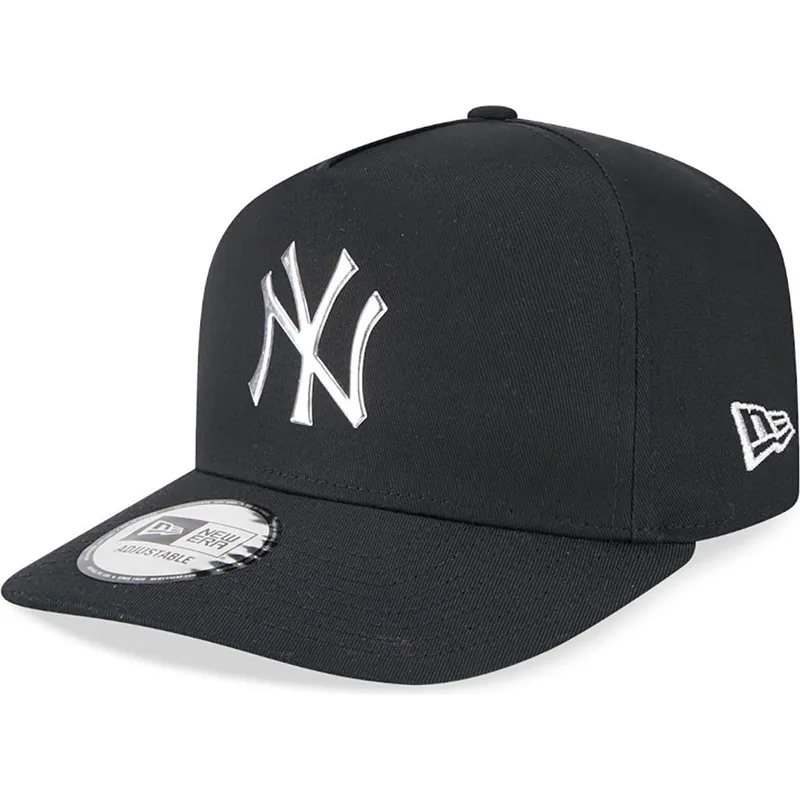 mutzen-gebogen-schwarz-snapback-a-frame-foil-pack-der-new-york-yankees-mlb-von-new-era