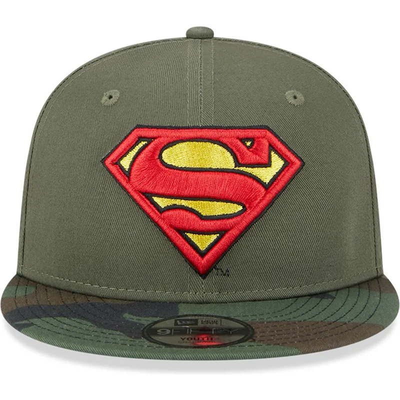 mutzen-flach-grun-snapback-fur-kinder-camuflaje-9fifty-der-superman-dc-comics-von-new-era