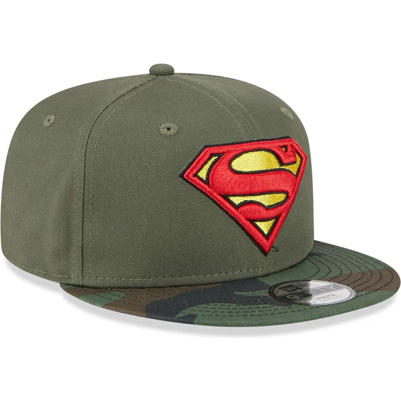 mutzen-flach-grun-snapback-fur-kinder-camuflaje-9fifty-der-superman-dc-comics-von-new-era