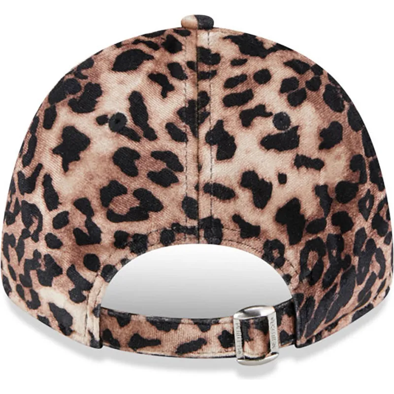 new-era-new-york-yankees-mlb-9forty-velours-damen-kappe-mit-gebogenem-schirm-verstellbar-leopardenmuster-und-rosa-logo