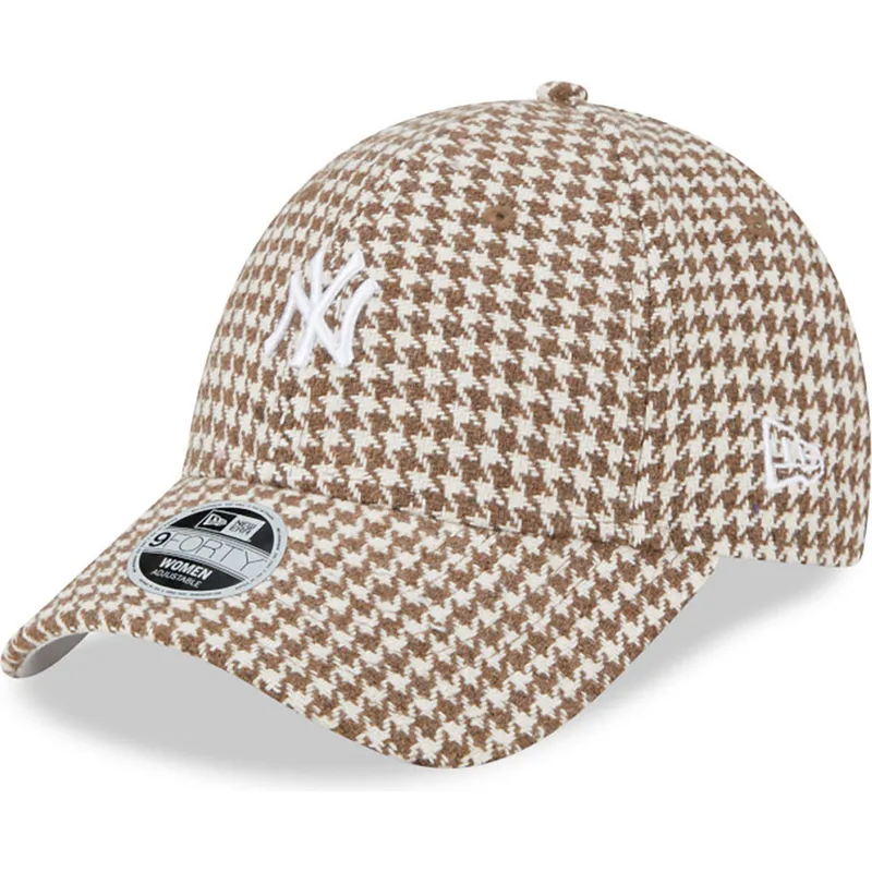 mutzen-gebogen-braun-verstellbares-band-9forty-houndstooth-der-new-york-yankees-mlb-von-new-era mutzen-gebogen-braun-verstellbares-band-9forty-houndstooth-der-new-york-yankees-mlb-von-new-era