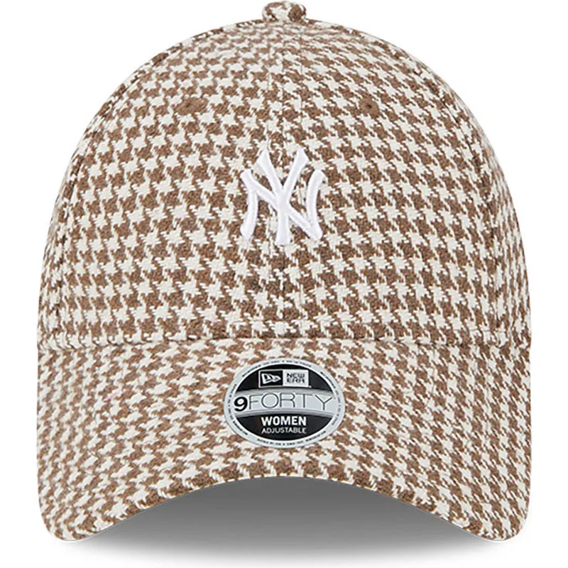 mutzen-gebogen-braun-verstellbares-band-9forty-houndstooth-der-new-york-yankees-mlb-von-new-era mutzen-gebogen-braun-verstellbares-band-9forty-houndstooth-der-new-york-yankees-mlb-von-new-era