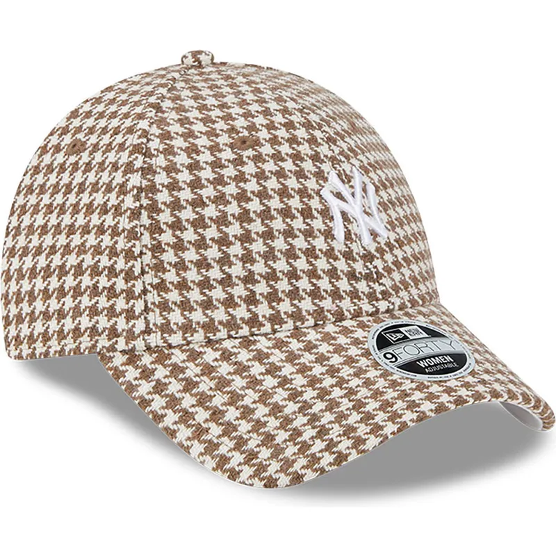 mutzen-gebogen-braun-verstellbares-band-9forty-houndstooth-der-new-york-yankees-mlb-von-new-era mutzen-gebogen-braun-verstellbares-band-9forty-houndstooth-der-new-york-yankees-mlb-von-new-era