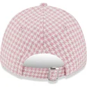 verstellbare-rosa-weisse-damenkappe-9forty-hahnentritt-los-angeles-dodgers-mlb-von-new-era