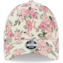 beige-justerbar-bojd-keps-med-rosa-logotyp-for-kvinnor-9forty-floral-cord-new-york-yankees-mlb-fran-new-era