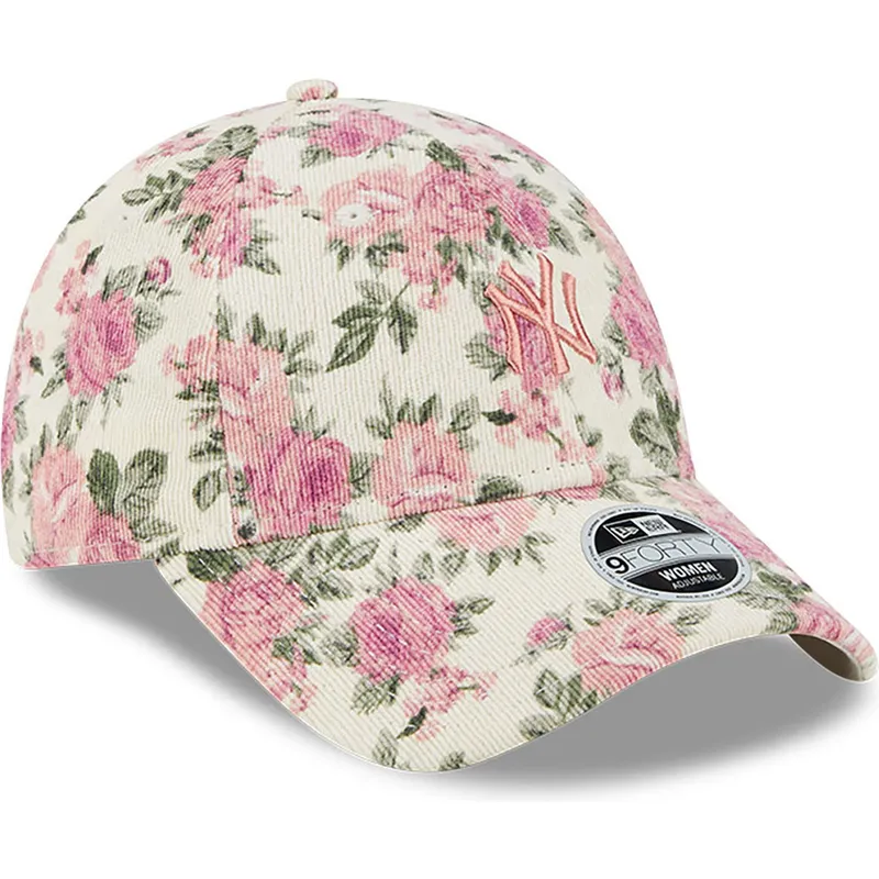 mutzen-gebogen-beige-verstellbares-band-rosa-9forty-floral-cord-der-new-york-yankees-mlb-von-new-era mutzen-gebogen-beige-verstellbares-band-rosa-9forty-floral-cord-der-new-york-yankees-mlb-von-new-era