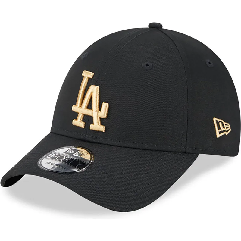 mutzen-gebogen-schwarz-verstellbares-band-dorado-9forty-league-essential-der-los-angeles-dodgers-mlb-von-new-era