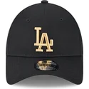 mutzen-gebogen-schwarz-verstellbares-band-dorado-9forty-league-essential-der-los-angeles-dodgers-mlb-von-new-era