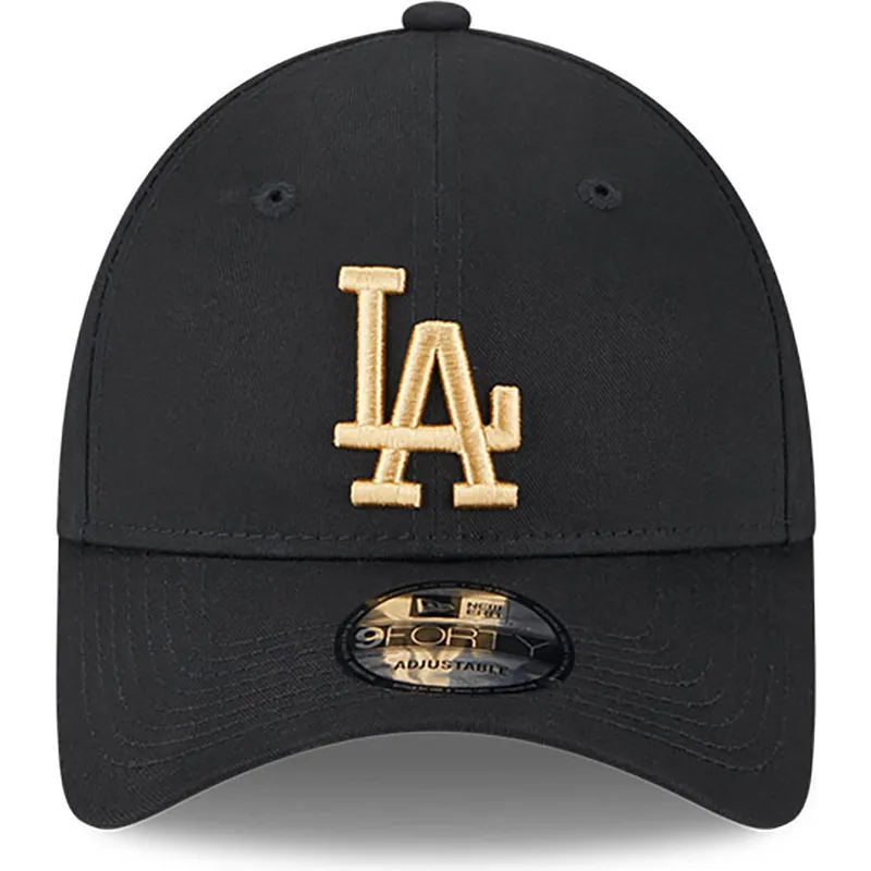 mutzen-gebogen-schwarz-verstellbares-band-dorado-9forty-league-essential-der-los-angeles-dodgers-mlb-von-new-era