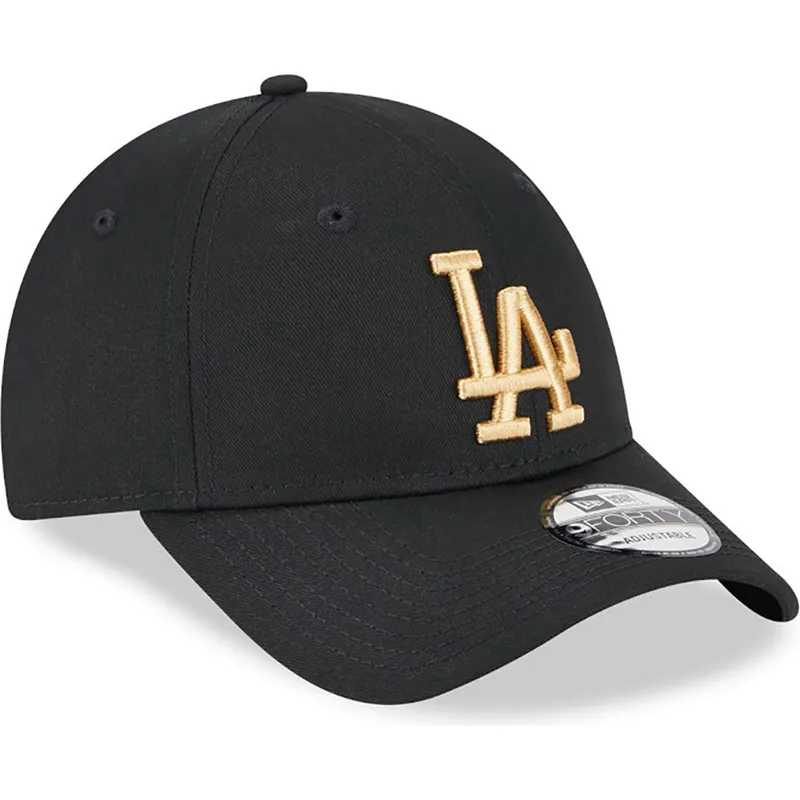 mutzen-gebogen-schwarz-verstellbares-band-dorado-9forty-league-essential-der-los-angeles-dodgers-mlb-von-new-era