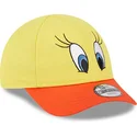 justerbar-gul-och-orange-bojd-keps-for-barn-9forty-med-tweety-looney-tunes-fran-new-era
