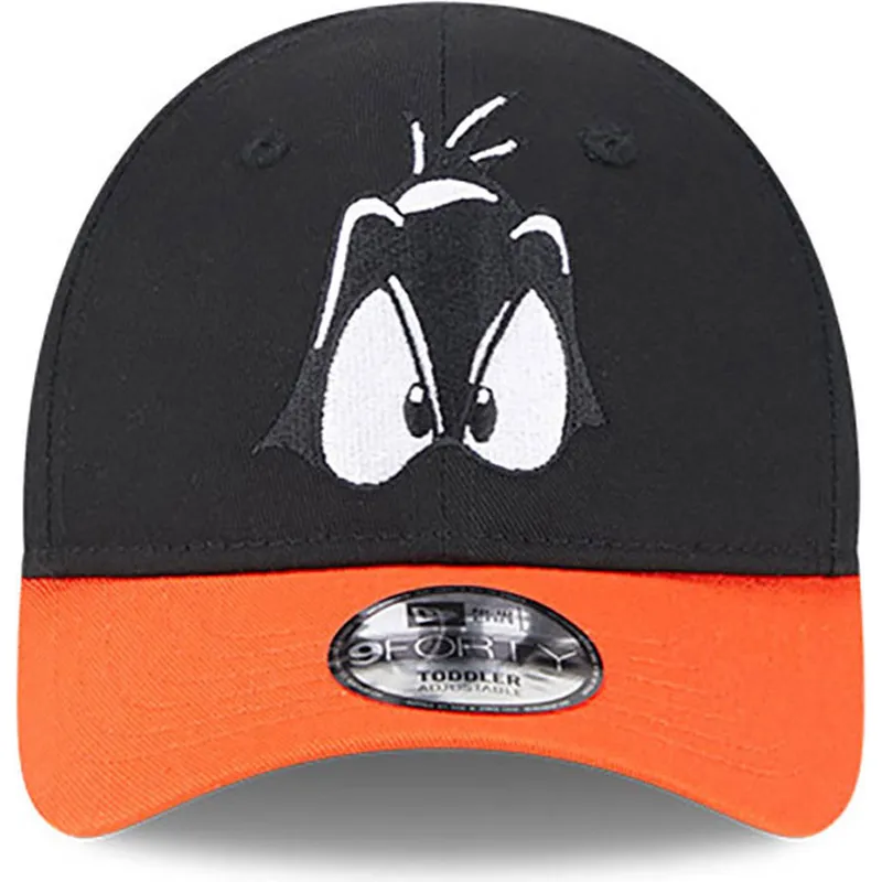 mutzen-gebogen-schwarz-verstellbares-band-fur-kinder-9forty-der-pato-lucas-looney-tunes-von-new-era