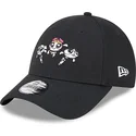 verstellbare-schwarze-kinder-cap-9forty-mit-gebogenem-schirm-von-petalo-burbuja-und-cactus-die-powerpuff-girls-von-new-era