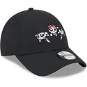 mutzen-gebogen-schwarz-verstellbares-band-fur-kinder-9forty-der-petalo-burbuja-y-cactus-las-supernenas-von-new-era