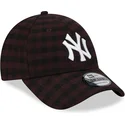 braune-verstellbare-curved-cap-9forty-flannel-der-new-york-yankees-mlb-von-new-era