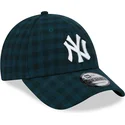 verstellbare-grune-9forty-flanell-cap-mit-gebogenem-schirm-der-new-york-yankees-mlb-von-new-era