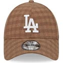 mutzen-gebogen-braun-verstellbares-band-9forty-flannel-der-los-angeles-dodgers-mlb-von-new-era