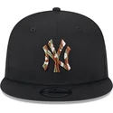 svart-platt-snapback-keps-med-brunt-logo-9fifty-seasonal-infill-av-new-york-yankees-mlb-fran-new-era