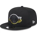 los-angeles-lakers-nba-new-era-9fifty-split-logo-schwarze-snapback-kappe