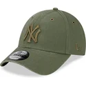 mutzen-gebogen-grun-verstellbares-band-9forty-washed-canvas-der-new-york-yankees-mlb-von-new-era