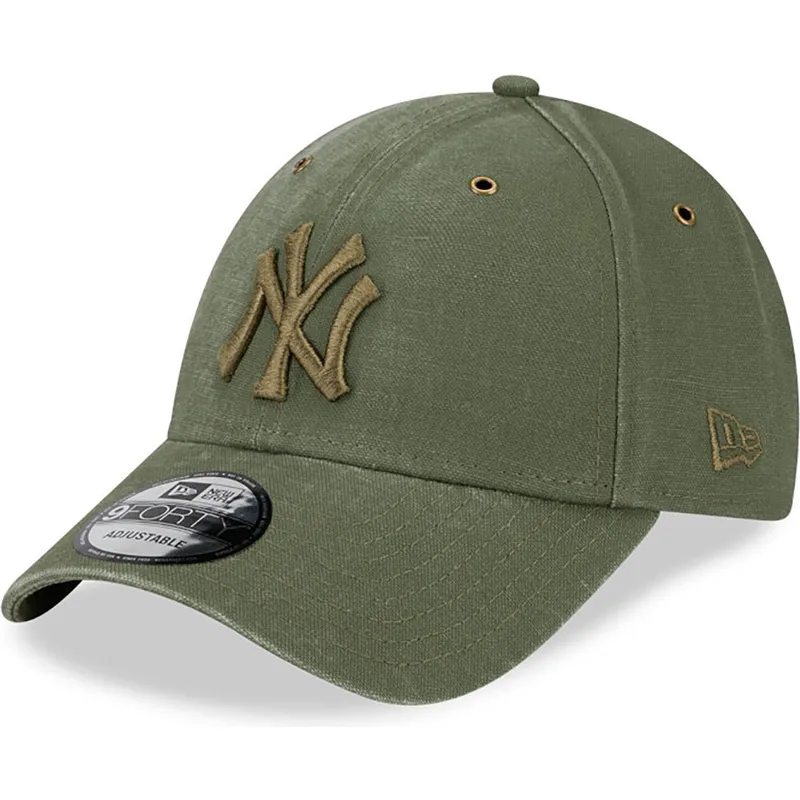 mutzen-gebogen-grun-verstellbares-band-9forty-washed-canvas-der-new-york-yankees-mlb-von-new-era