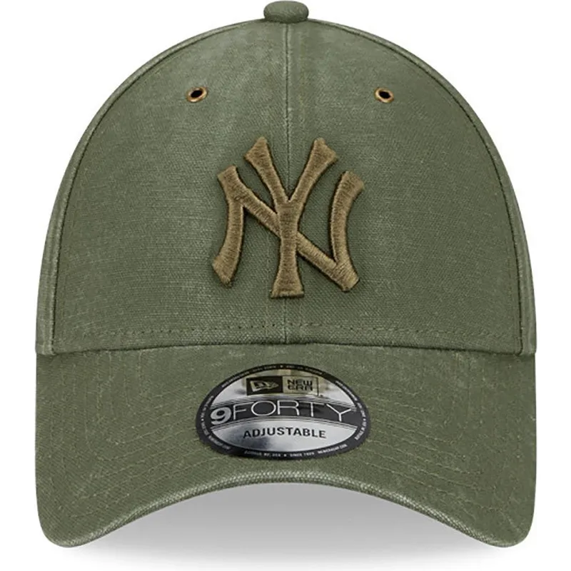 mutzen-gebogen-grun-verstellbares-band-9forty-washed-canvas-der-new-york-yankees-mlb-von-new-era