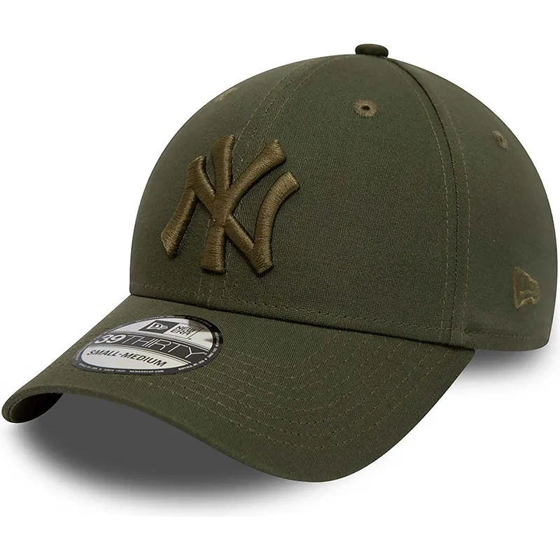 grune-gebogene-verstellbare-kappe-mit-grunem-logo-39thirty-league-essential-von-new-york-yankees-mlb-von-new-era