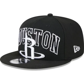 Gorra plana negra snapback 9FIFTY Tip Off 2023 de Houston Rockets NBA de New Era