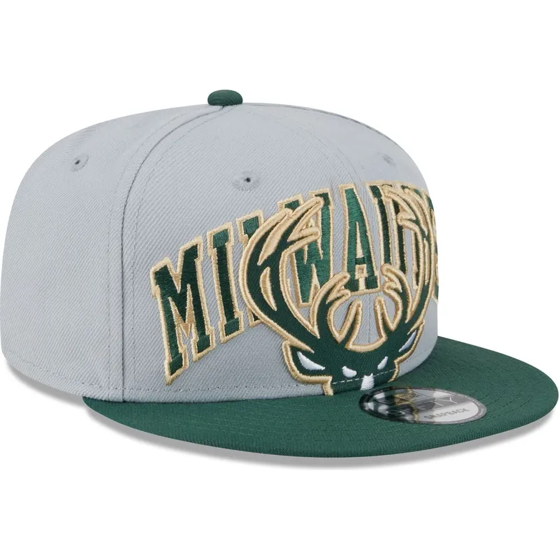 mutzen-flach-grau-snapback-9fifty-tip-off-2023-der-milwaukee-bucks-nba-von-new-era