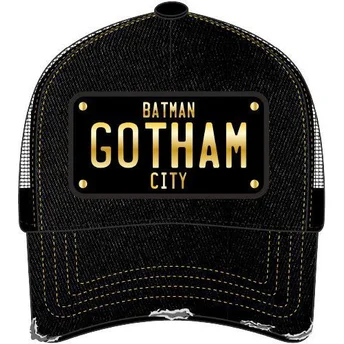 Svart truckerkeps med Gotham City Batman DC6 BATP1 DC Comics-platta från Capslab