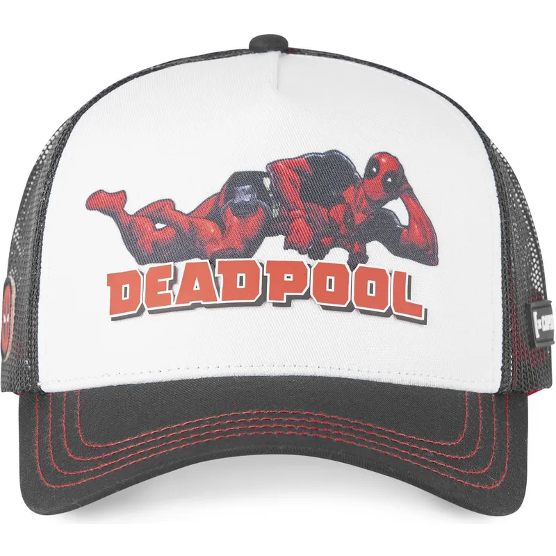mutzen-gebogen-schwarz-snapback-deadpool-marvel-comics-von-capslab mutzen-gebogen-schwarz-snapback-deadpool-marvel-comics-von-capslab