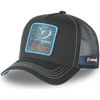 Gorra trucker negra ciervo Forest CAS2 FOR1 Beasts de Capslab