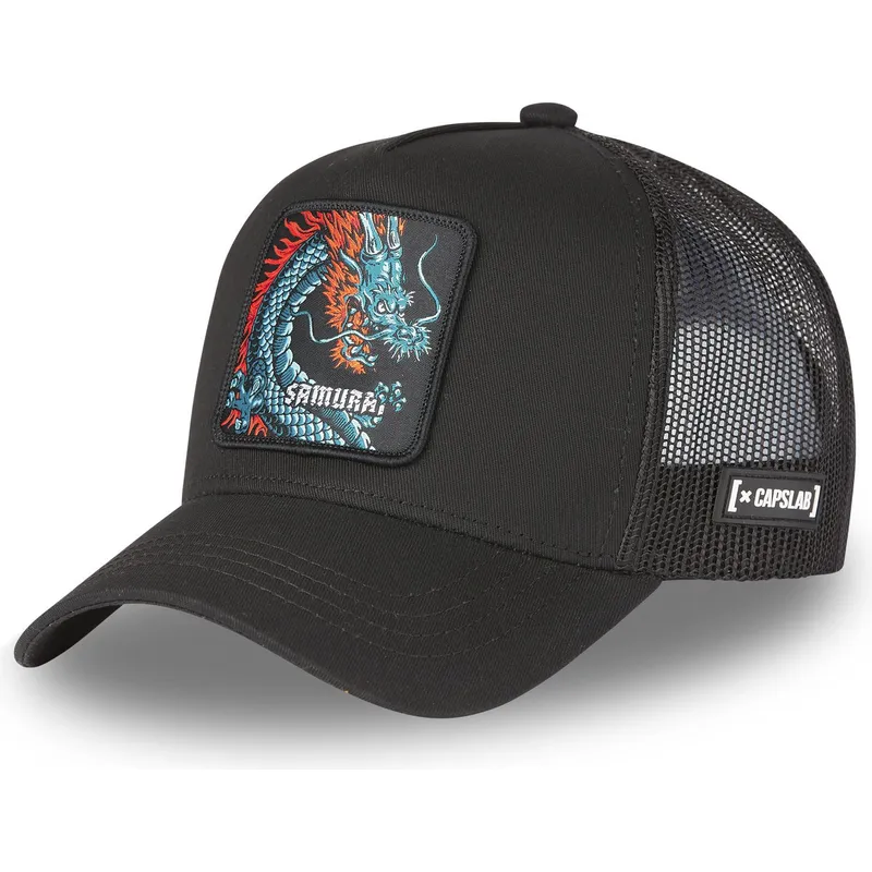 schwarze-trucker-cap-samurai-drache-dra1-beasts-von-capslab