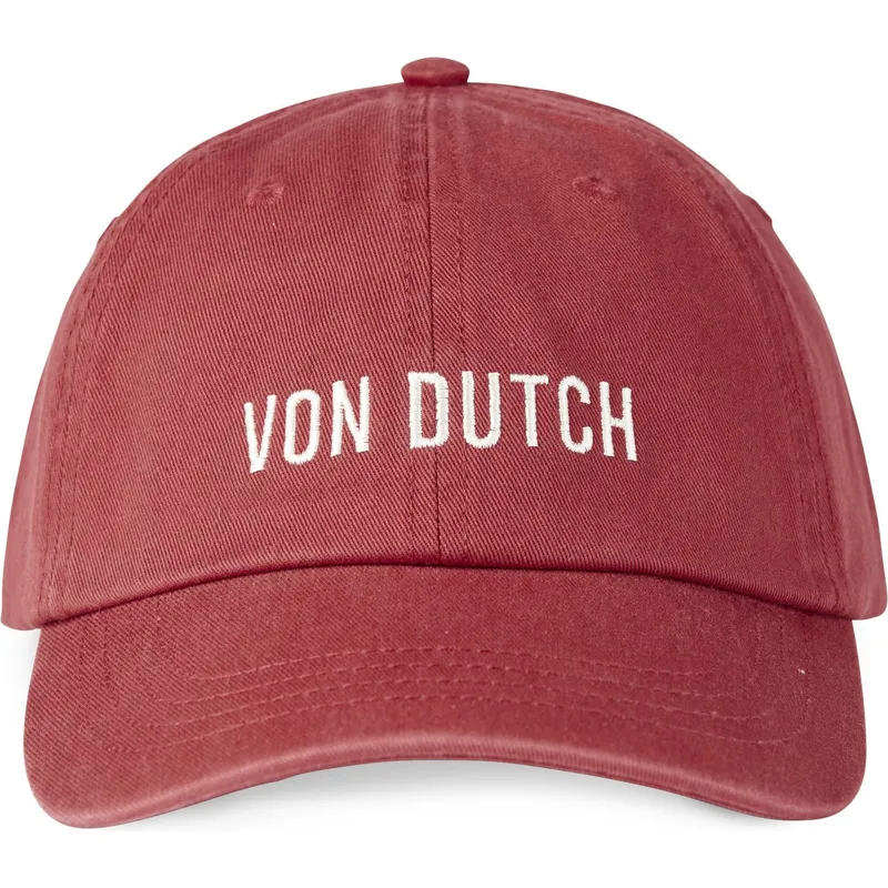 rote-verstellbare-gebogene-kappe-dc-r-von-von-dutch