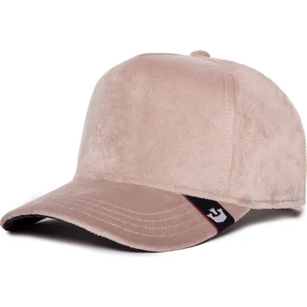 Beżowa czapka truckerka Velour Blank The Farm od Goorin Bros.