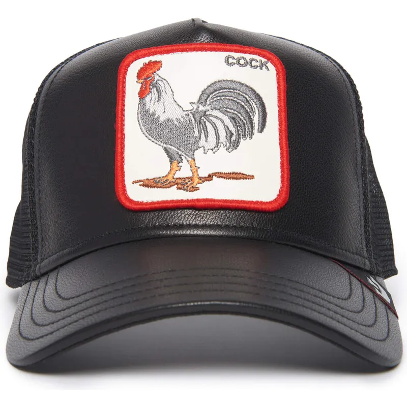 trucker-cap-schwarz-hahn-cock-will-prevail-the-farm-leather-von-goorin-bros