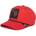 rote-snapback-cap-mit-gebogenem-schirm-panther-100-the-farm-all-over-canvas-von-goorin-bros