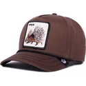 gorra-curva-marron-snapback-puerco-espin-prick-porcupine-100-the-farm-all-over-canvas-de-goorin-bros