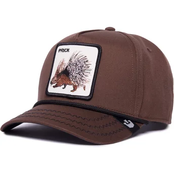 czapka-z-zakrzywionym-daszkiem-brazowa-snapback-jezozwierz-prick-porcupine-100-the-farm-all-over-canvas-od-goorin-bros